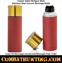 Classic Safari Shotgun Shell Stainless Steel Vacuum Beverage Bottle