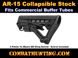 AR-15 Collapsible Stock For Commercial Spec Buffer Tube 