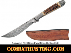 Damascus Steel Fixed Blade Hunting Knife 9"