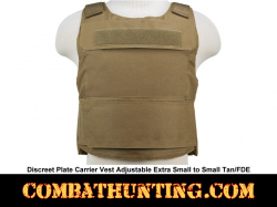 Discreet Plate Carrier Vest Adjustable Extra Small to Small Tan/FDE