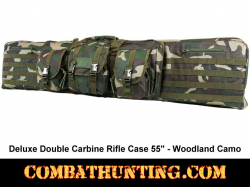 Double Tactical Rifle Case 55 Inches Woodland Camo
