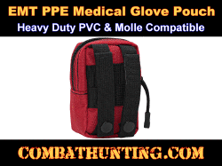 Red EMT Glove Pouch Molle Medical Glove Pouch