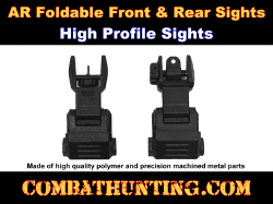 AR Folding Front & Rear Sights High Profile Flip up Sights
