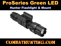 Green Led Tactical Flashlight & Picatinny Mount For Hunting