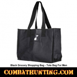 Black Grocery Shopping Bag-Tote Bag For Men