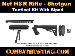 H&R NEF Rifle Shotgun Stock With Forend Tactical Kit & Bipod