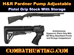H&R Pardner Pump Pistol Grip Stock Adjustable With QD Sling Mounts