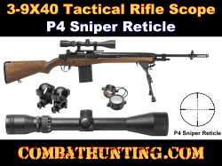 3-9x40mm P4 Tactical Rifle Scope With Rings