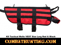 K9 Tactical Molle VEST Size Larg Red With Black Trim