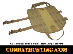 K9 Tactical Molle VEST Size Large Tan/FDE