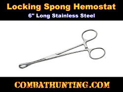Locking Stainless Steel Sponge Hemostat 6"