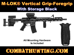 M-LOK Vertical Grip-Foregrip With Storage Black