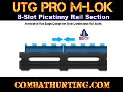 UTG PRO M-LOK 8-Slot Picatinny Rail Section Black
