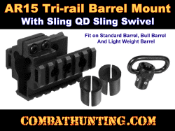 AR15 M16 Tri rail Barrel Mount & QD Sling Swivel