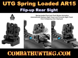 Spring-loaded AR15 Flip-up Rear Sight, Black UTG ACCU-SYNC