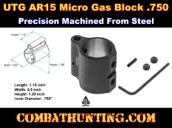 UTG AR15 Micro Gas Block .750" ID Steel Locking Set Screw