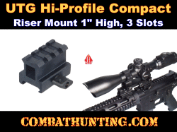 UTG Hi-Profile Compact Riser Mount, 1" High, 3 Slots