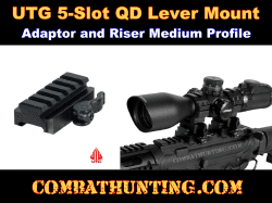 UTG 5-Slot QD Lever Mount Adaptor and Riser Medium Profile