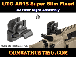 UTG AR15 Super Slim Fixed Rear Sight, Picatinny, Black