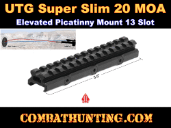 UTG Super Slim 20 MOA Elevated Picatinny Mount 13 Slot