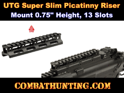 UTG Super Slim Picatinny Riser Mount 0.75" Height 13 Slots