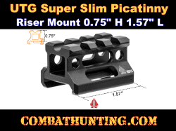 UTG Super Slim Picatinny Riser Mount 0.75" Height, 3 Slots