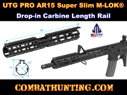 UTG PRO AR15 Super Slim M-LOK® 15" Drop In Carbine Length Rail