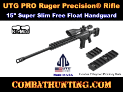 UTG PRO Keymod Ruger RPR 15" Super Slim Free Float Handguard Black