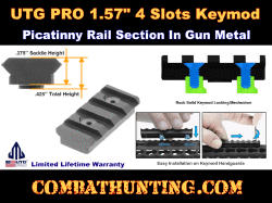 UTG PRO 4 Slot Keymod Picatinny Rail Section Gun Metal