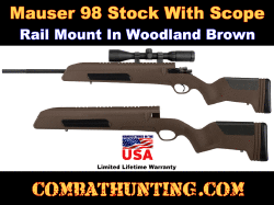Mauser 98 Stock With Scope Mount Woodland Brown