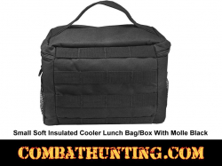 Small Black Soft Insulated Cooler Lunch Bag/Box With Molle