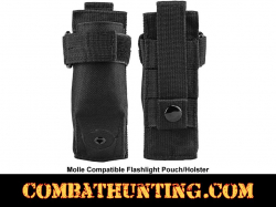 Molle Compatible Flashlight Pouch Holster Black