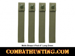 Military Green Molle Straps 4 Pack 6" Long