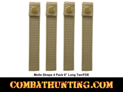 Molle Straps 4 Pack 6" Long Tan/FDE