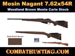 Mosin Nagant Monte Carlo Stock Woodland Brown