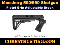 Mossberg 500,590,535,835 Adjustable Pistol Grip Stock With Storage Black