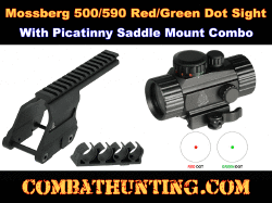 Mossberg 500/590 Red-Green Dot Sight & Picatinny Saddle Mount Combo