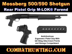 Mossberg 500/590 Shotgun Rear Grip & M-LOK Forend Kit Black