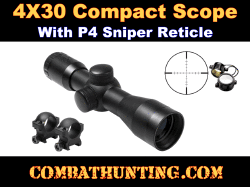 NcStar 4X30 Compact P4 Sniper Scope & Weaver/Picatinny Rings