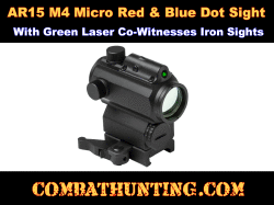 Micro Red & Blue Dot Sight With Green Laser