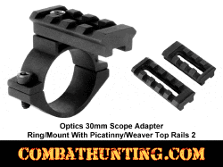 Optics 30mm Scope Adapter Ring/Mount with Picatinny/Weaver Top Rails 2