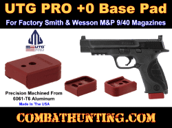 UTG PRO +0 Base Pad S&W M&P 9/40 Matte Red Aluminum