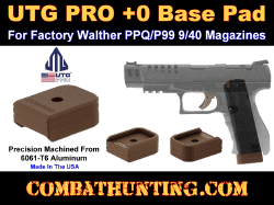 UTG PRO +0 Base Pad Walther PPQ 9/40 Matte Bronze Aluminum