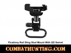 Picatinny Rail Sling Stud Mount With QD Sling Swivel