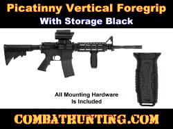 Picatinny Vertical Foregrip With Storage Black