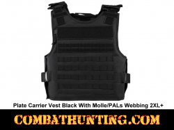 Plate Carrier Vest Black With Molle/PALs Webbing 2XL+