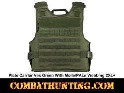 Plate Carrier Vest Green With Molle/PALs Webbing 2XL+