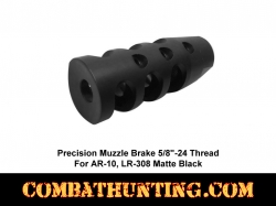 Precision Muzzle Brake 5/8"-24 Thread AR-10, LR-308 Matte