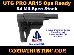 UTG Pro AR-15 Ops Ready S4 Mil-Spec Stock Black