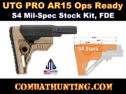 UTG PRO AR15 Ops Ready S4 Mil-spec Stock Kit, FDE